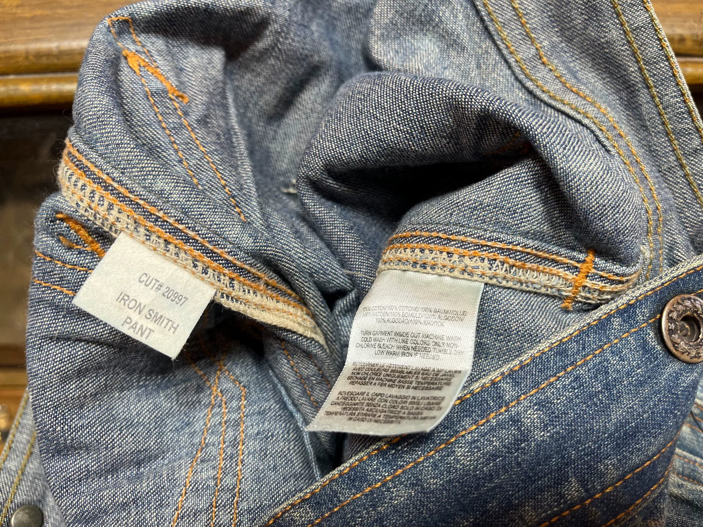 distressed double rl workwear denim pants