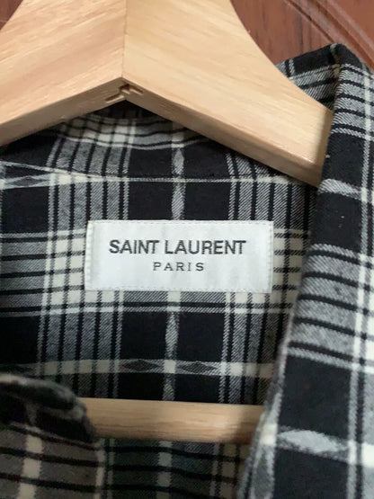 Saint Laurent Black White Plaid Shirt
