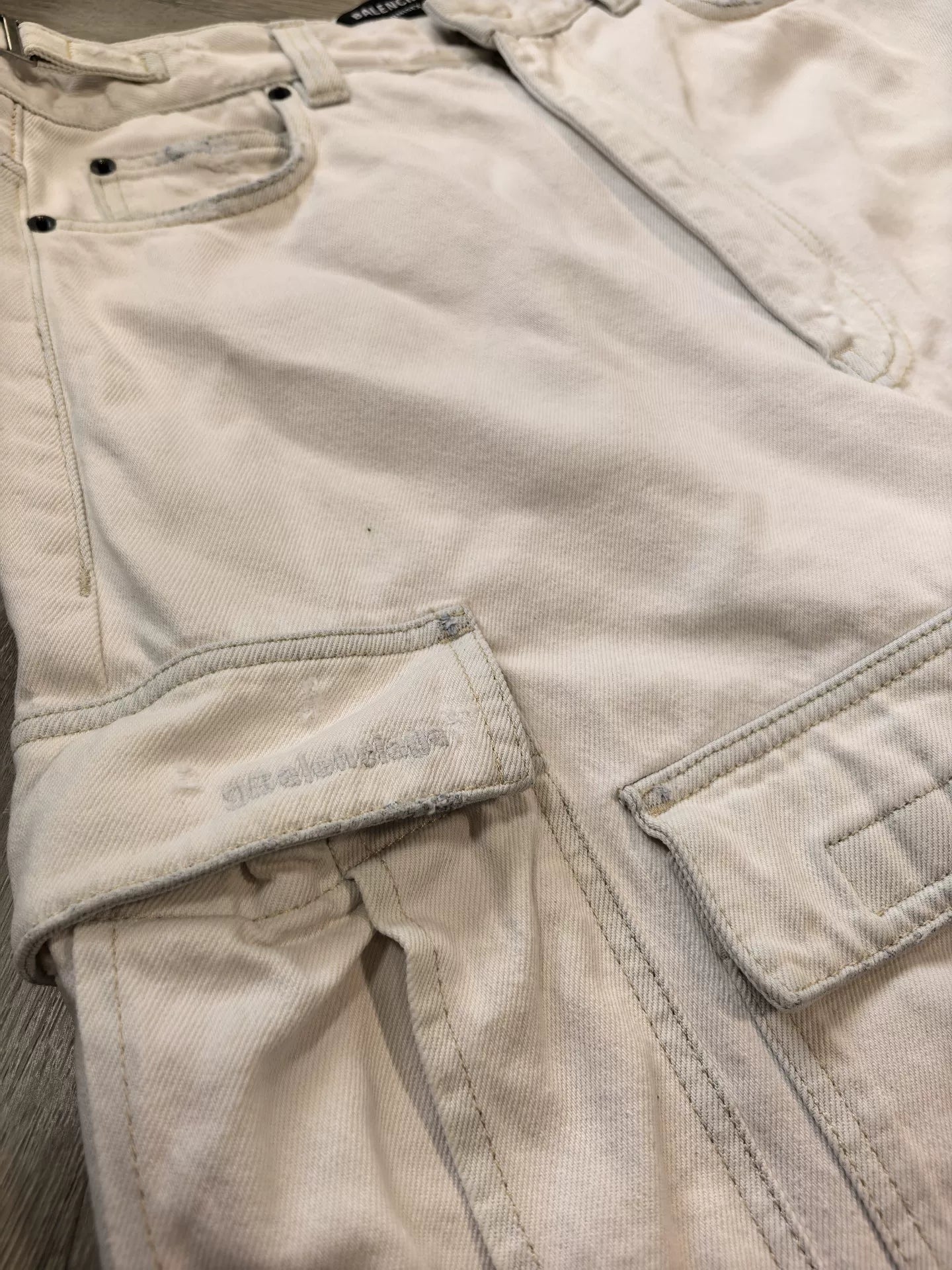Balenciaga Oversized White Cargo Pants