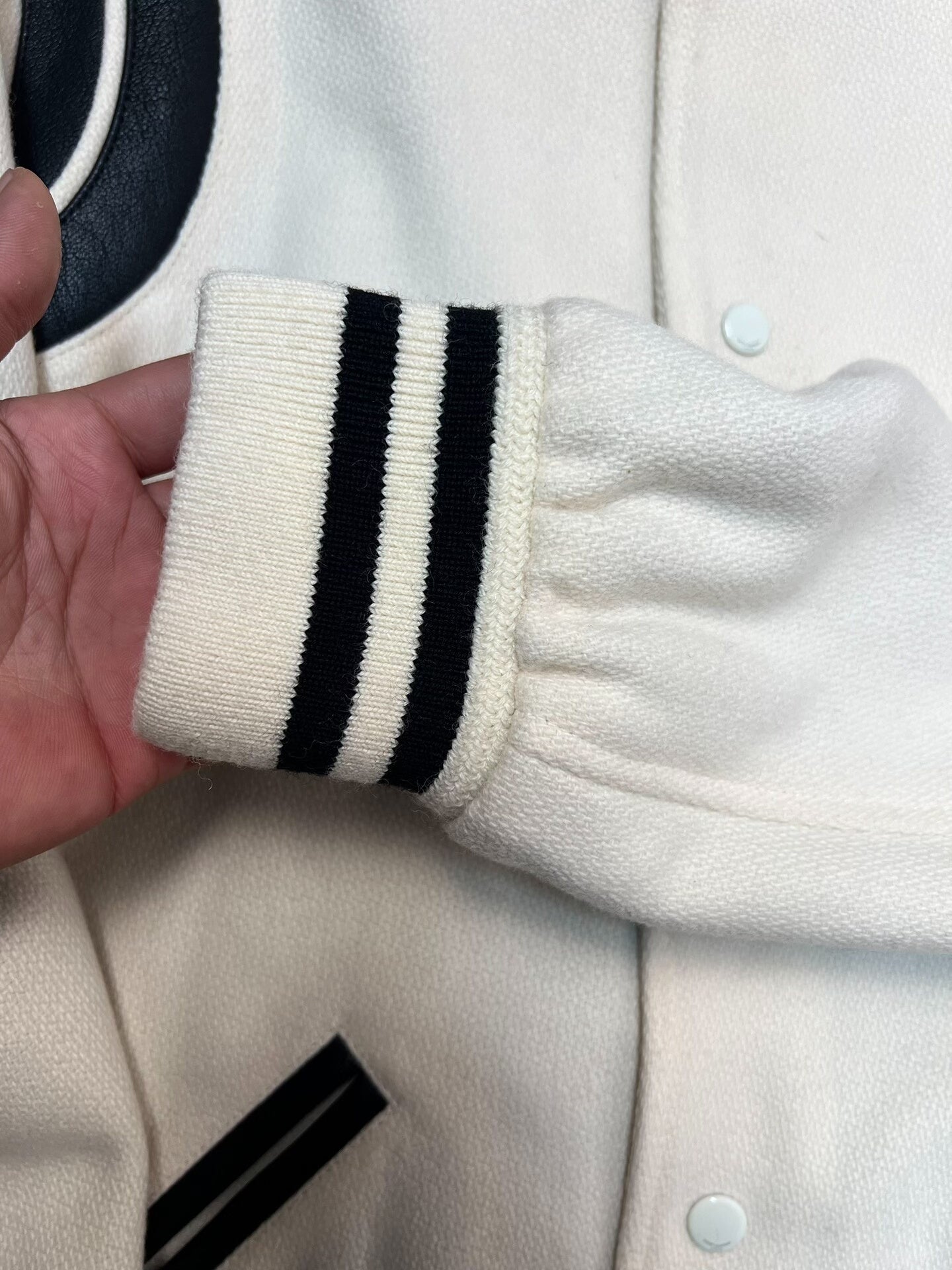 Saint Laurent Cream Varsity Jacket