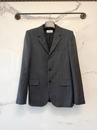 saint laurent striped wool suit jacket