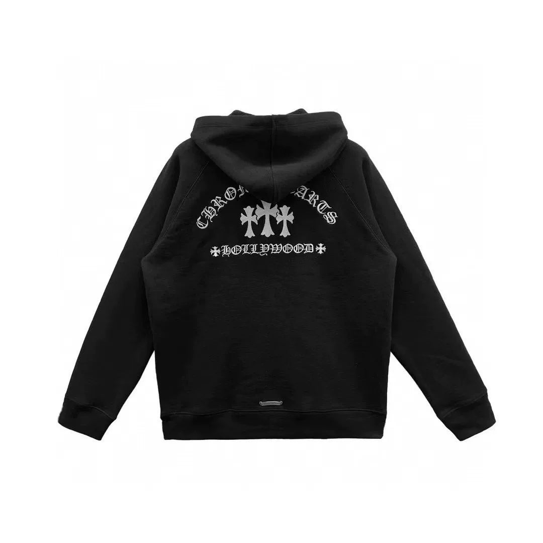 Chrome Hearts  Cross Sanskrit Embroidery Zip Hoodie