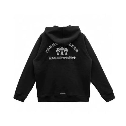 Chrome Hearts  Cross Sanskrit Embroidery Zip Hoodie
