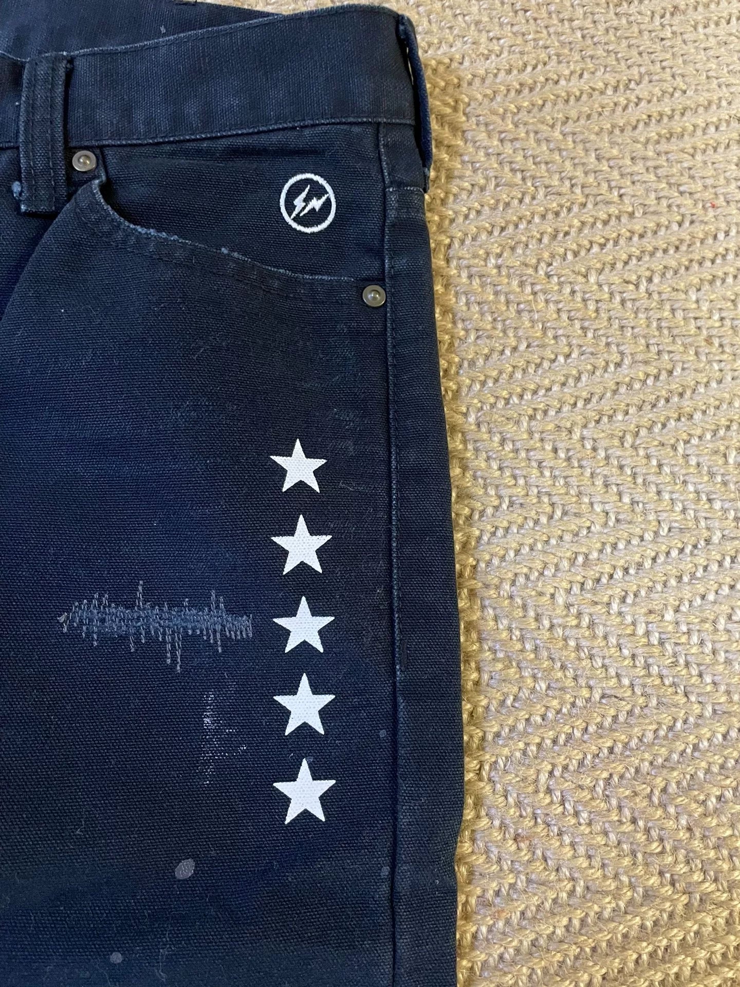 ue x carhartt damaged pants in black