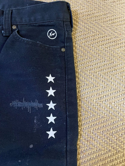 ue x carhartt damaged pants in black