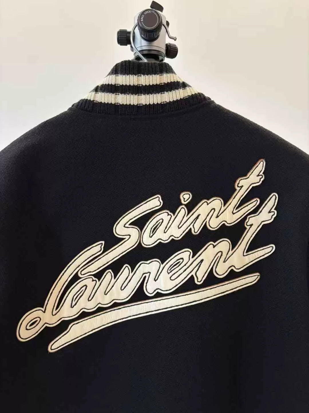 Saint Laurent Black Signature Baseball Jacket