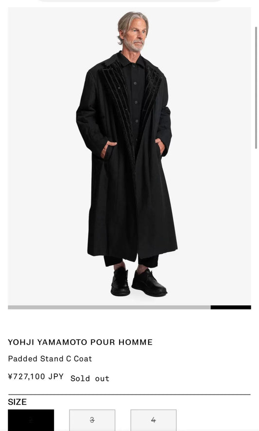 yohji yamamoto velvet striped coat