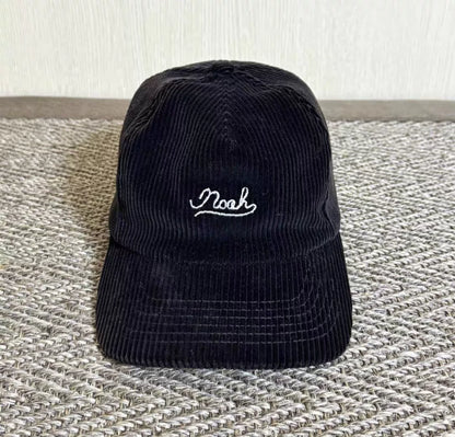 noah script logo corduroy 5-panel cap