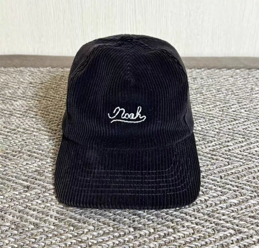 noah script logo corduroy 5-panel cap
