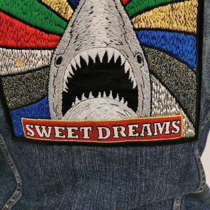 Saint Laurent Shark Embroidery Denim Jacket