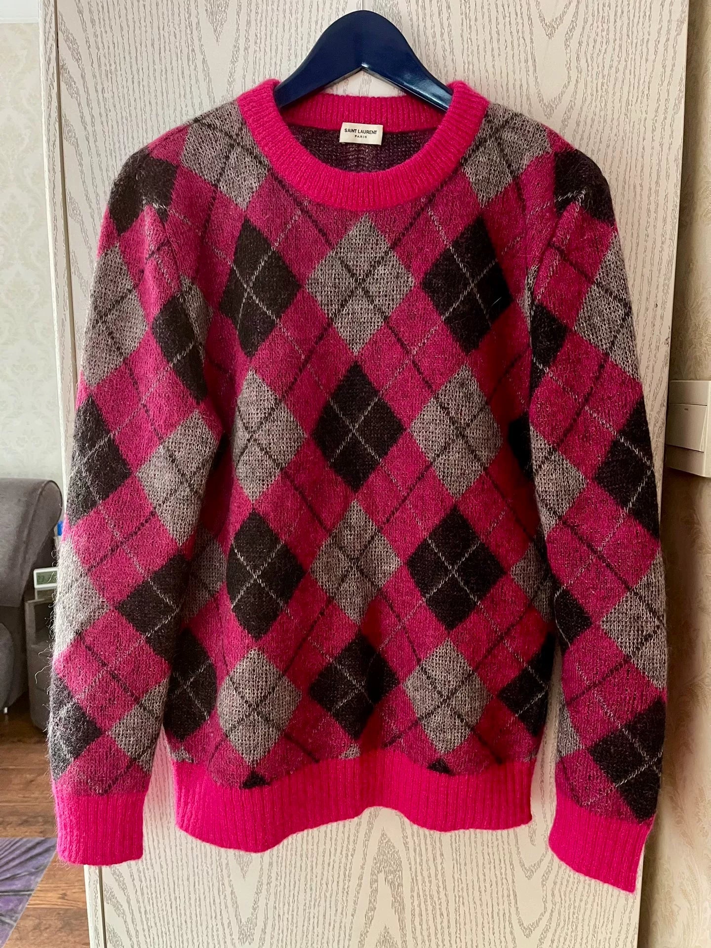 Saint Laurent 14AW GD Argyle Sweater