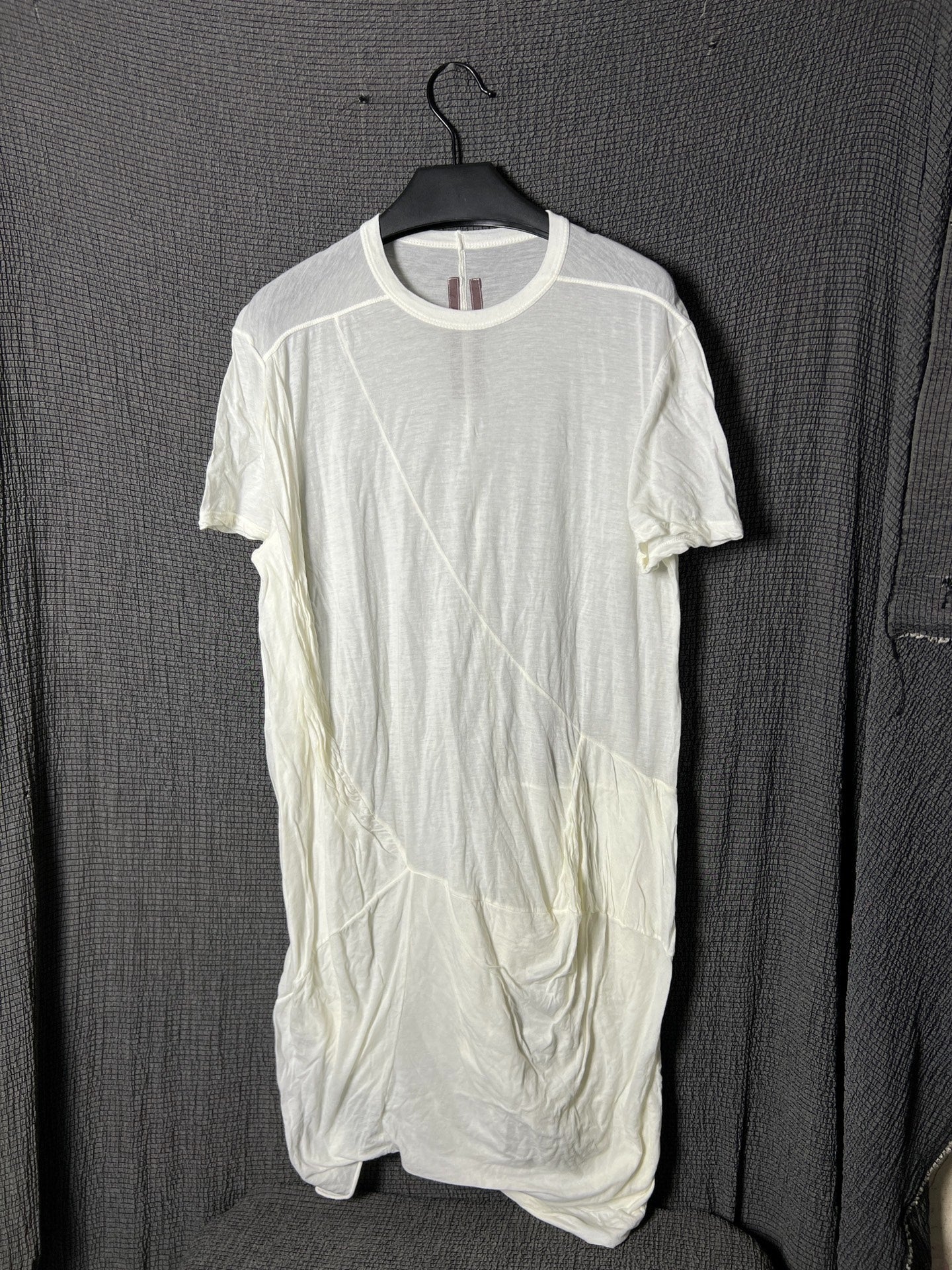 Rick Owens 17ss Spiral Twist Geometric Pleated T-Shirt