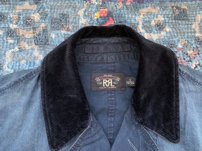 RRL Distressed Corduroy Patchwork Trench