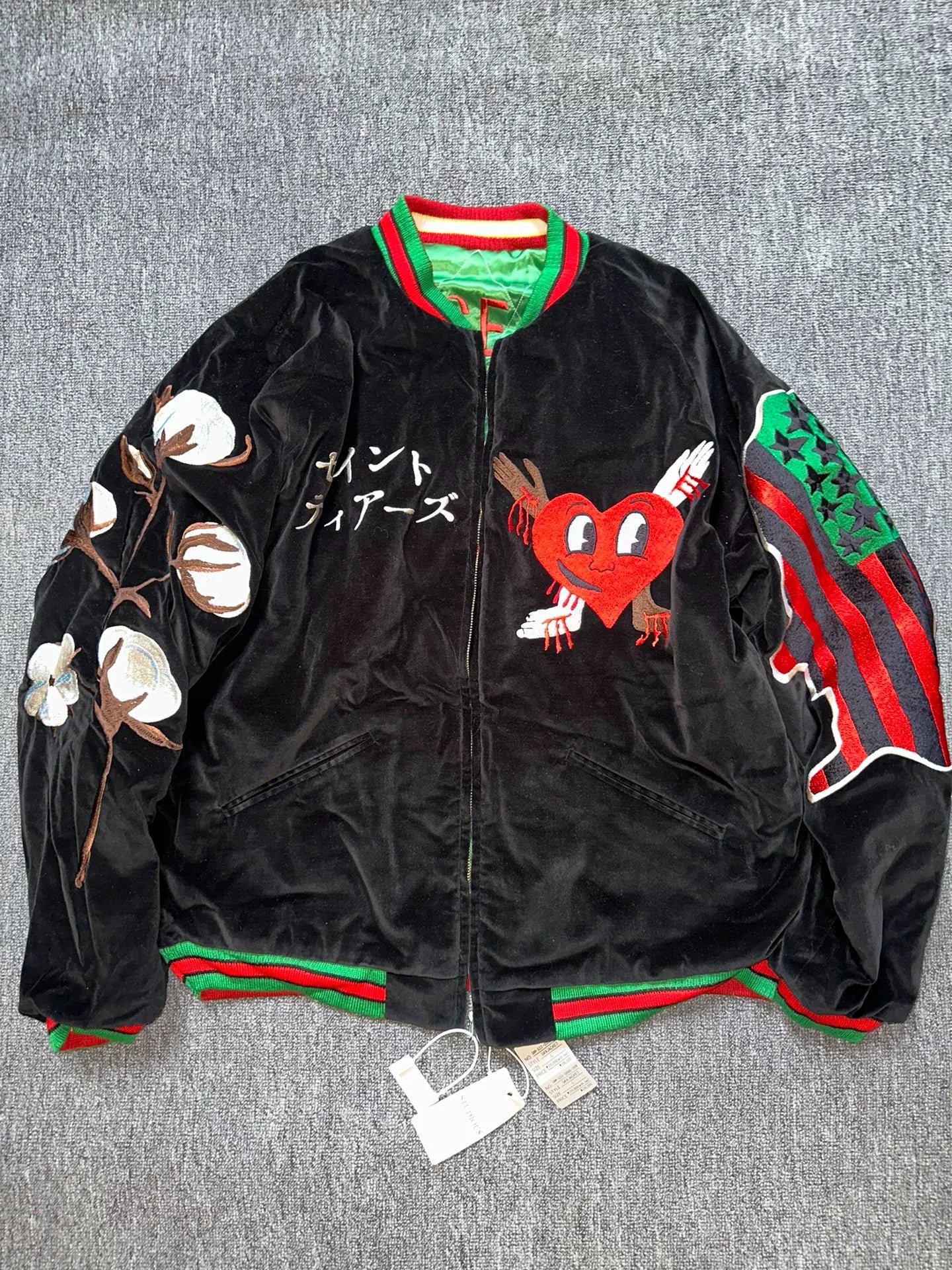 Saint Michael Velvet Souvenir Jacket