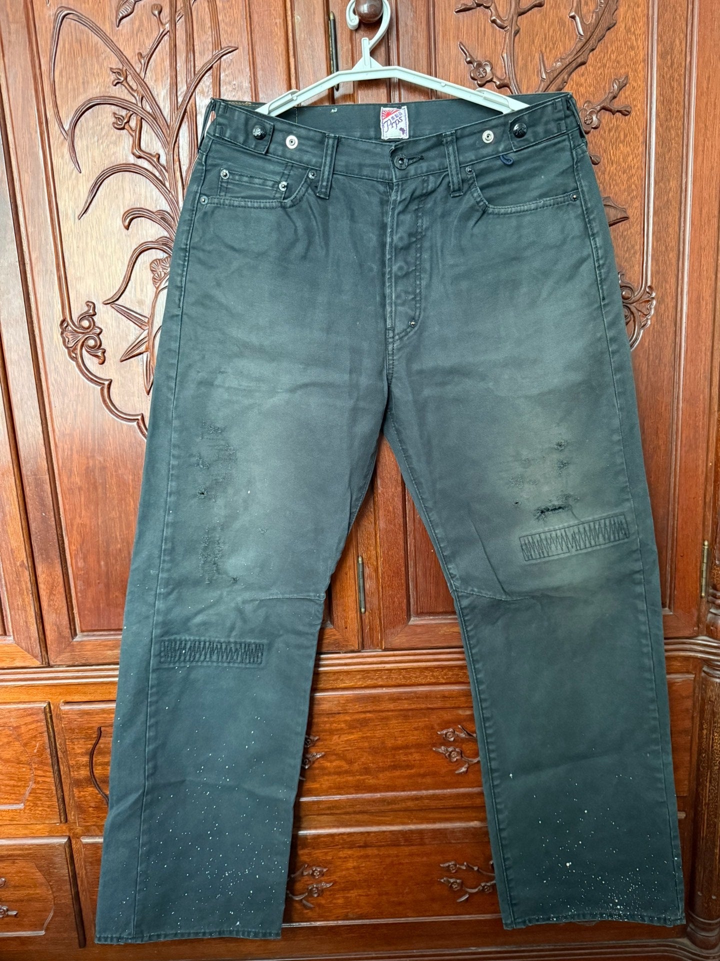 PRPS Men's Black Gray Straight Jeans
