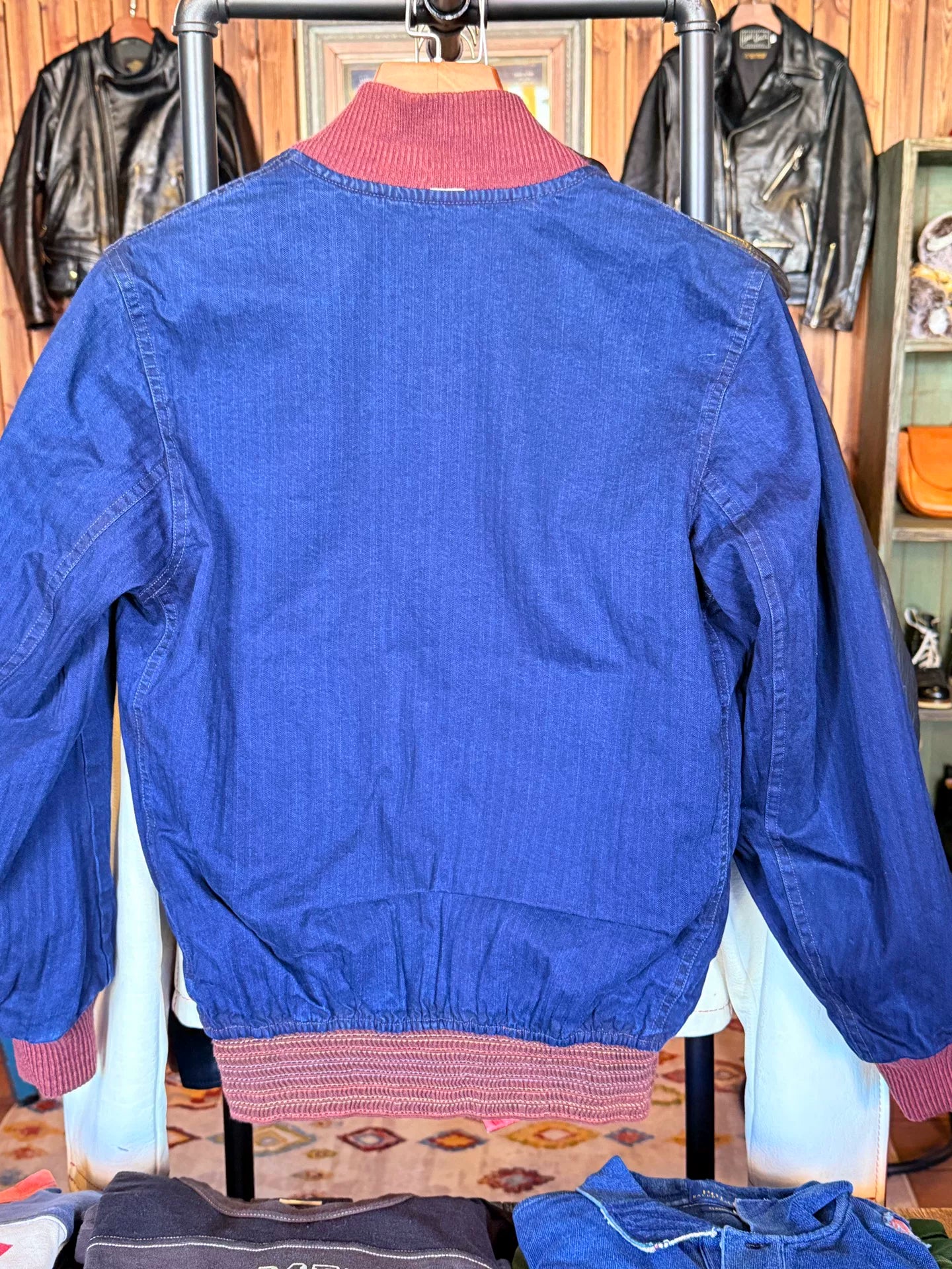 RRL Double RL Hammer Embroidered Baseball Jacket