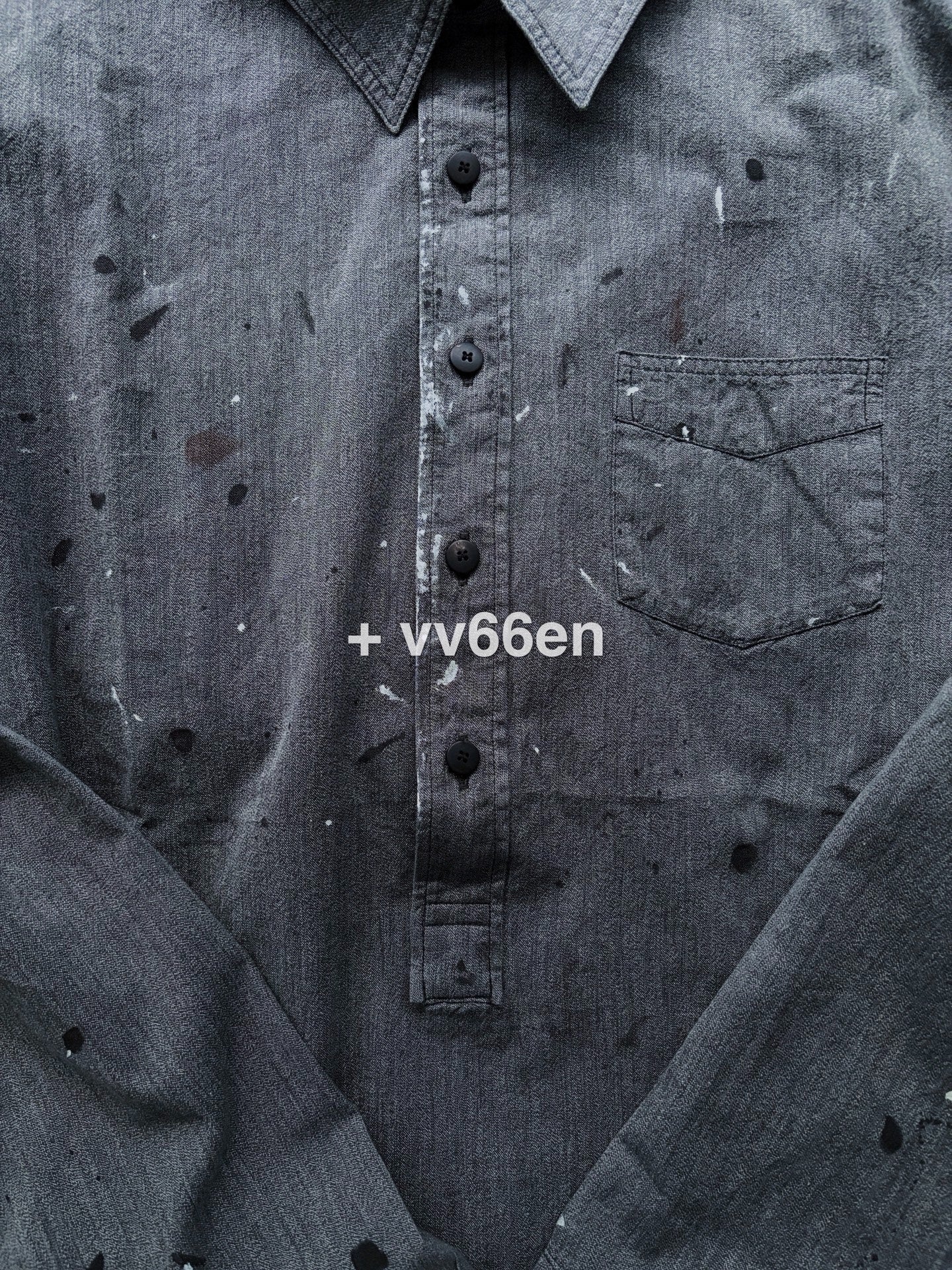 VISVIM 1910 P.O. Chambray Paint Splatter Shirt