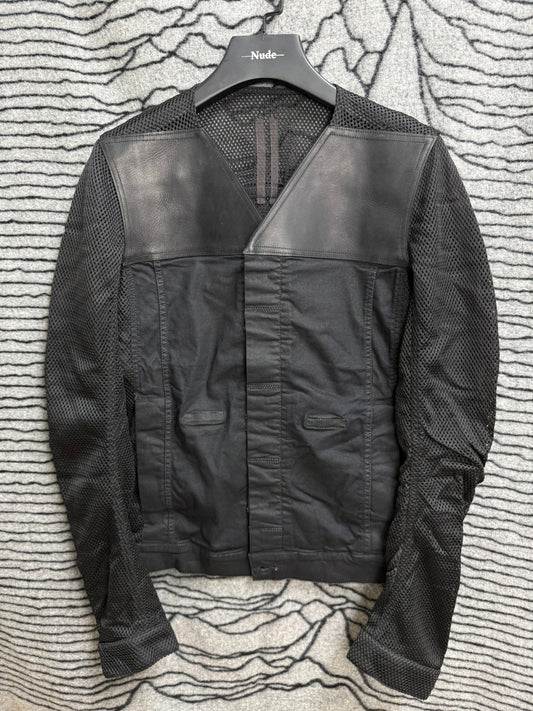 Rick Owens Mesh Leather Panel Jacket M