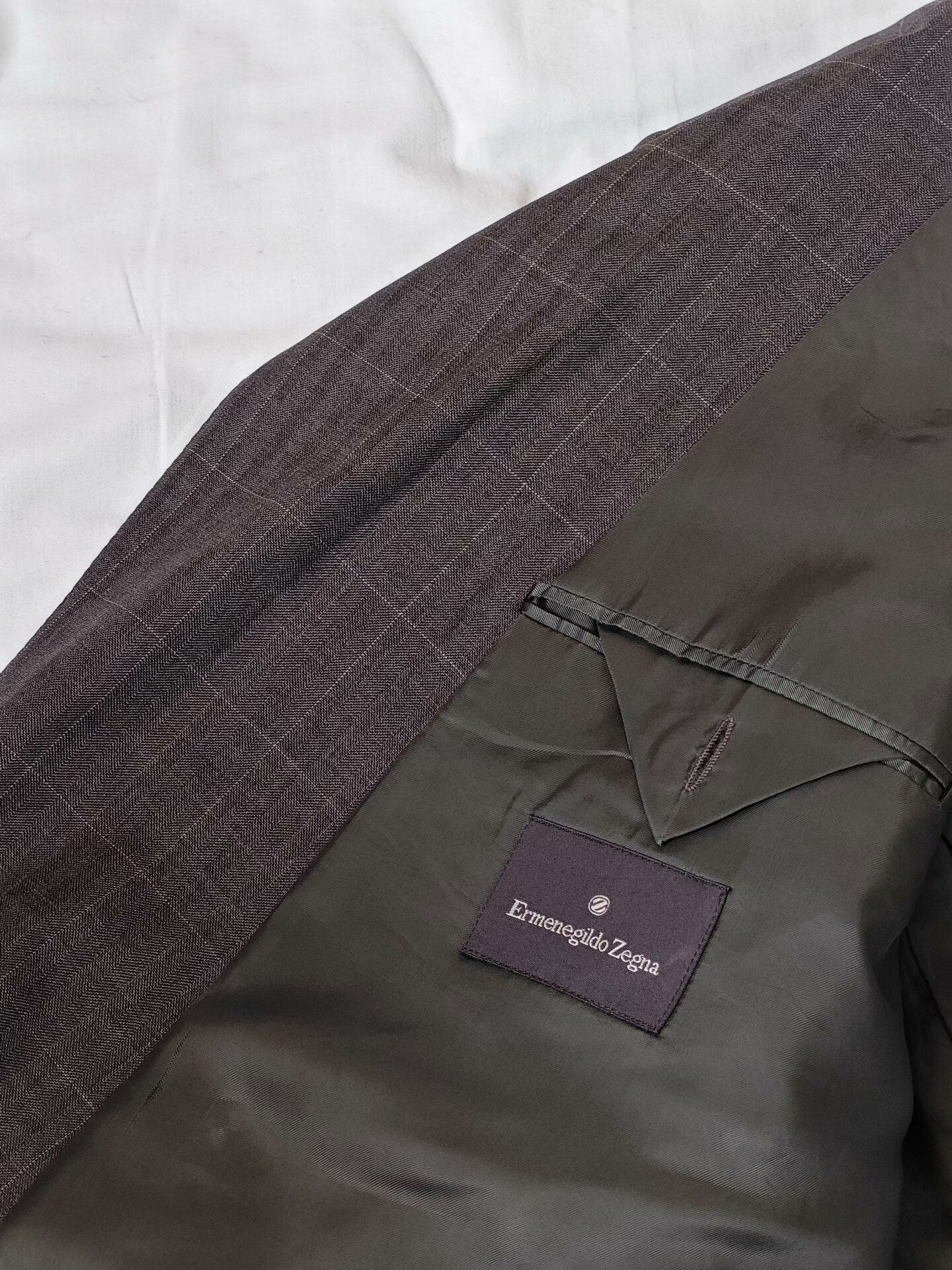 Zegna Gray Double-Breasted Wool Suit