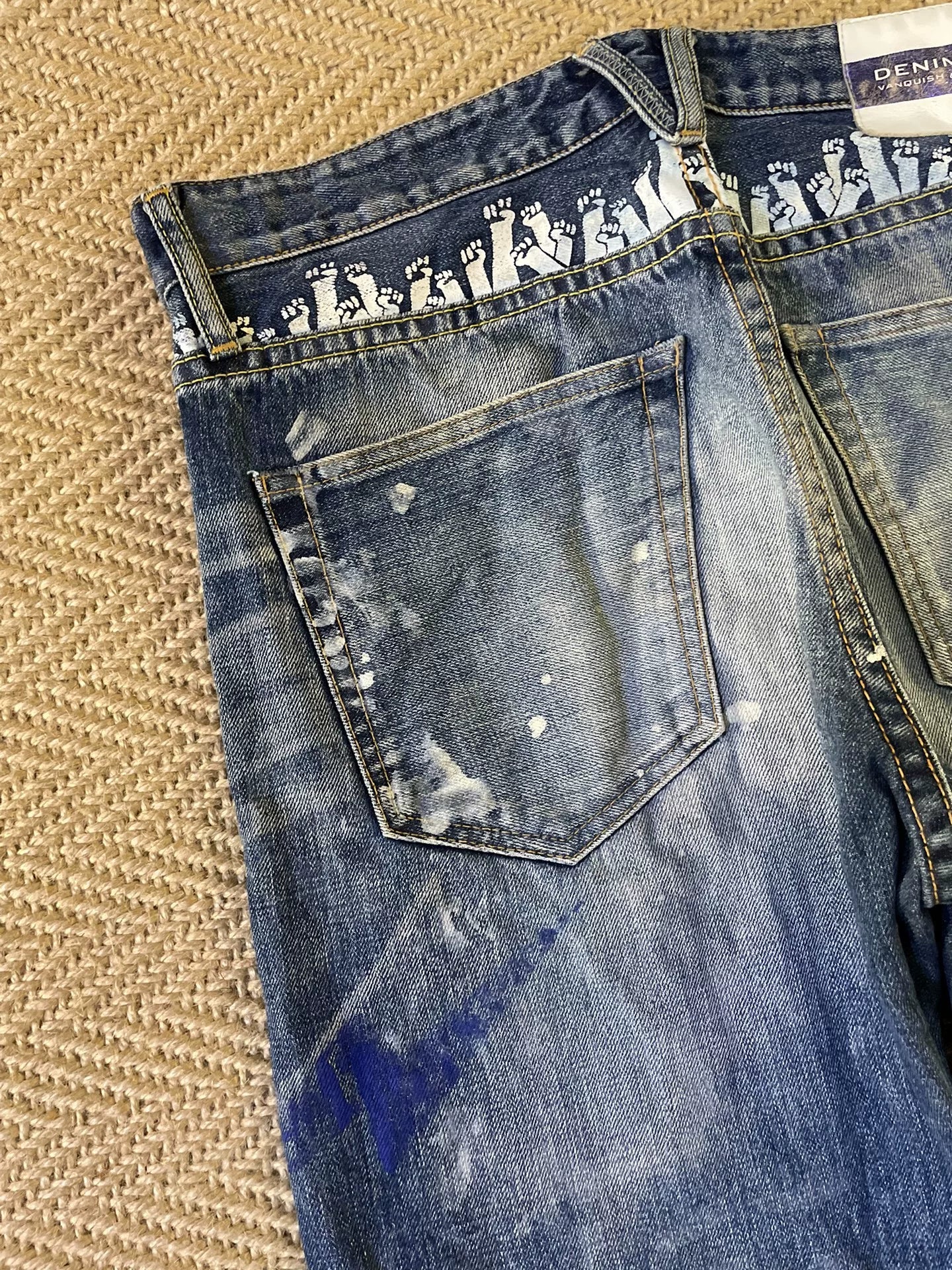 Vanquish & Fragment Splatter Distressed Jeans