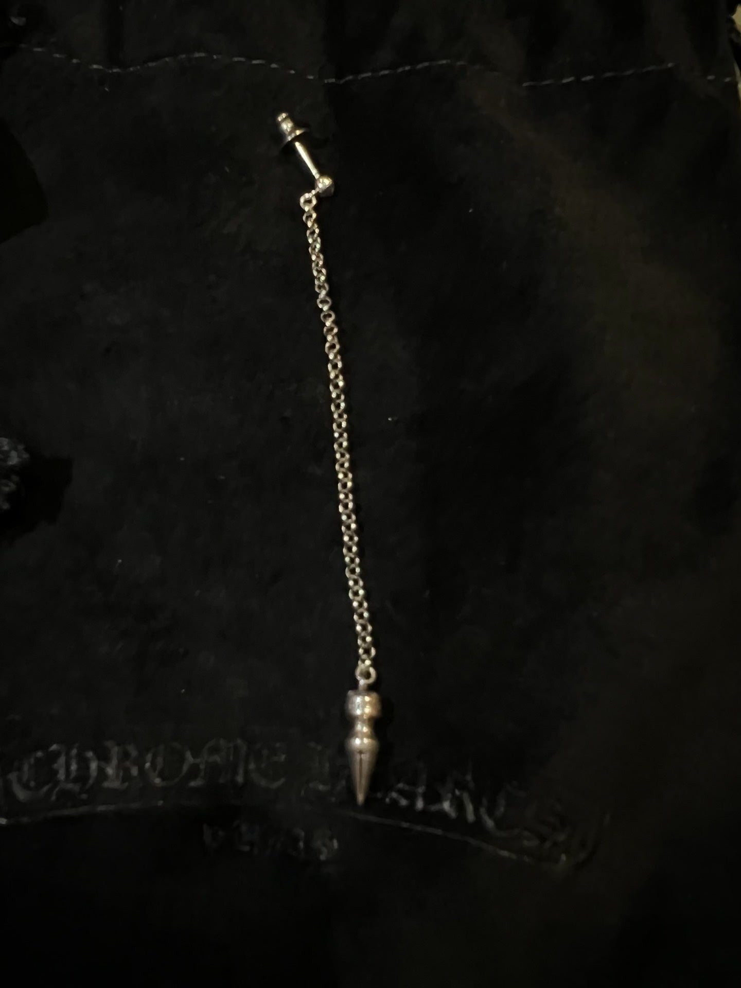Chrome Hearts Spike Bullet Chain Earrings
