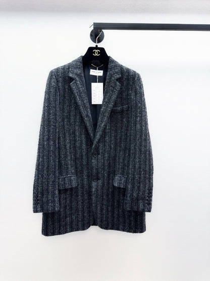 Saint Laurent Gray Plaid Wool Blazer