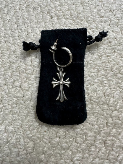 Chrome Hearts Large Cross Tiny Ring Earrings