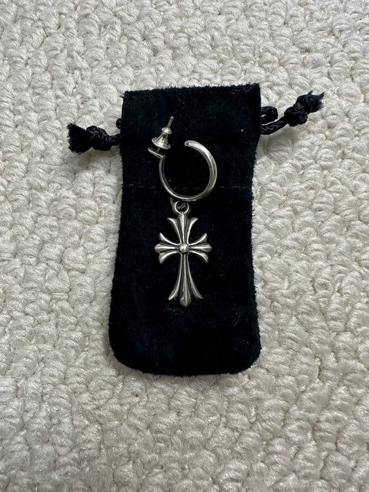 Chrome Hearts Large Cross Tiny Ring Earrings