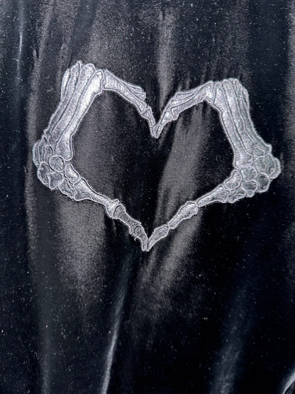 Saint Laurent Skull Heart Velvet Leather Jacket