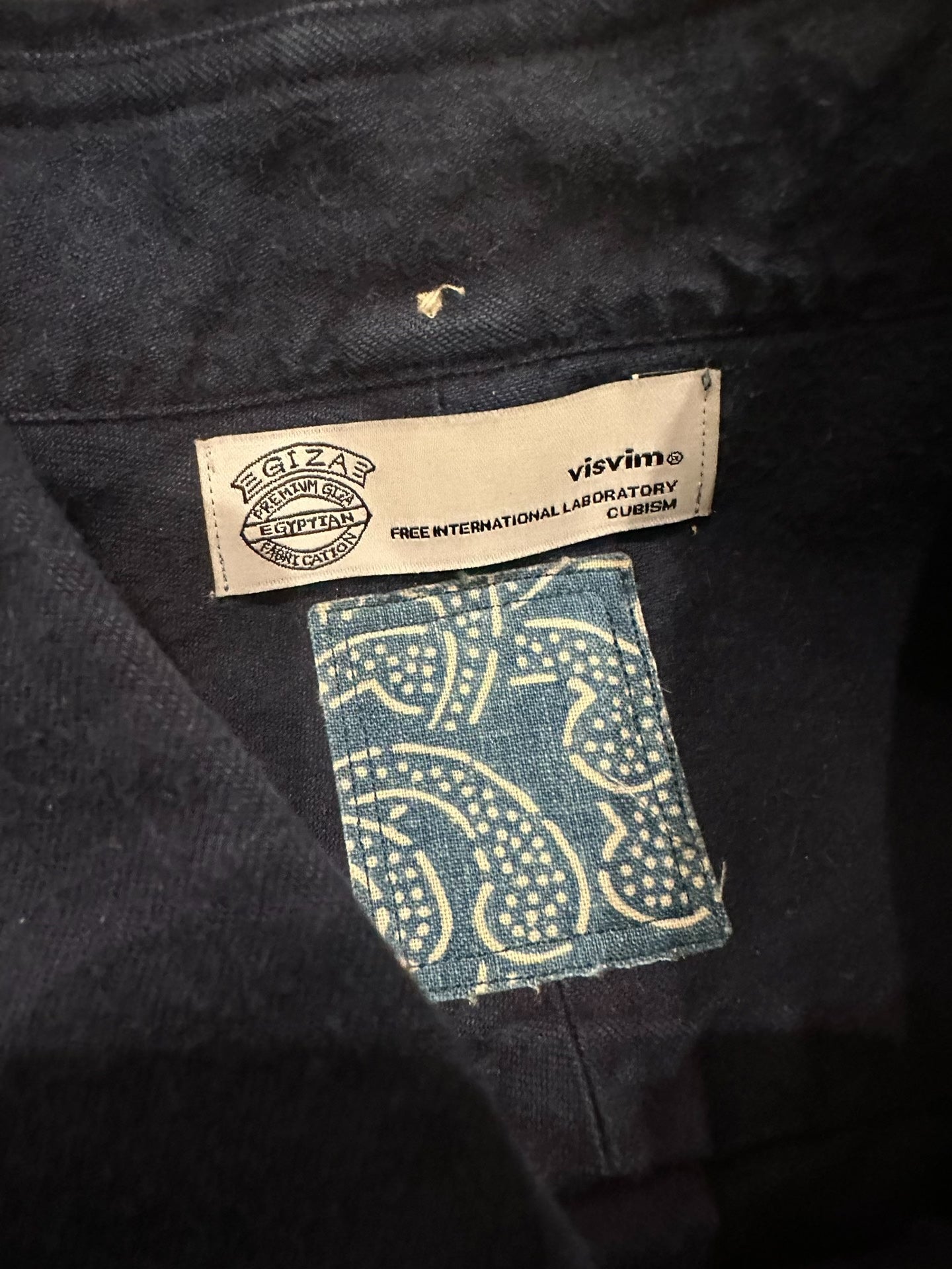 visvim Dark Blue Wooden Button Shirt