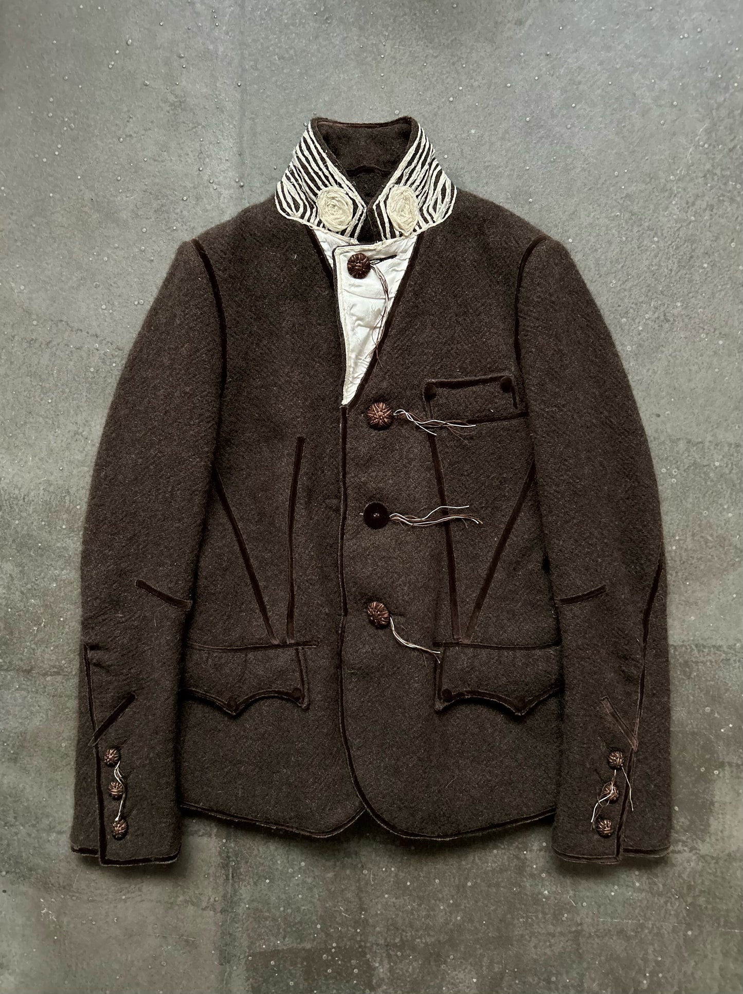 number(n)ine wool jacket in dark brown