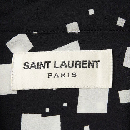 Saint Laurent Square-Pattern Silk Shirt