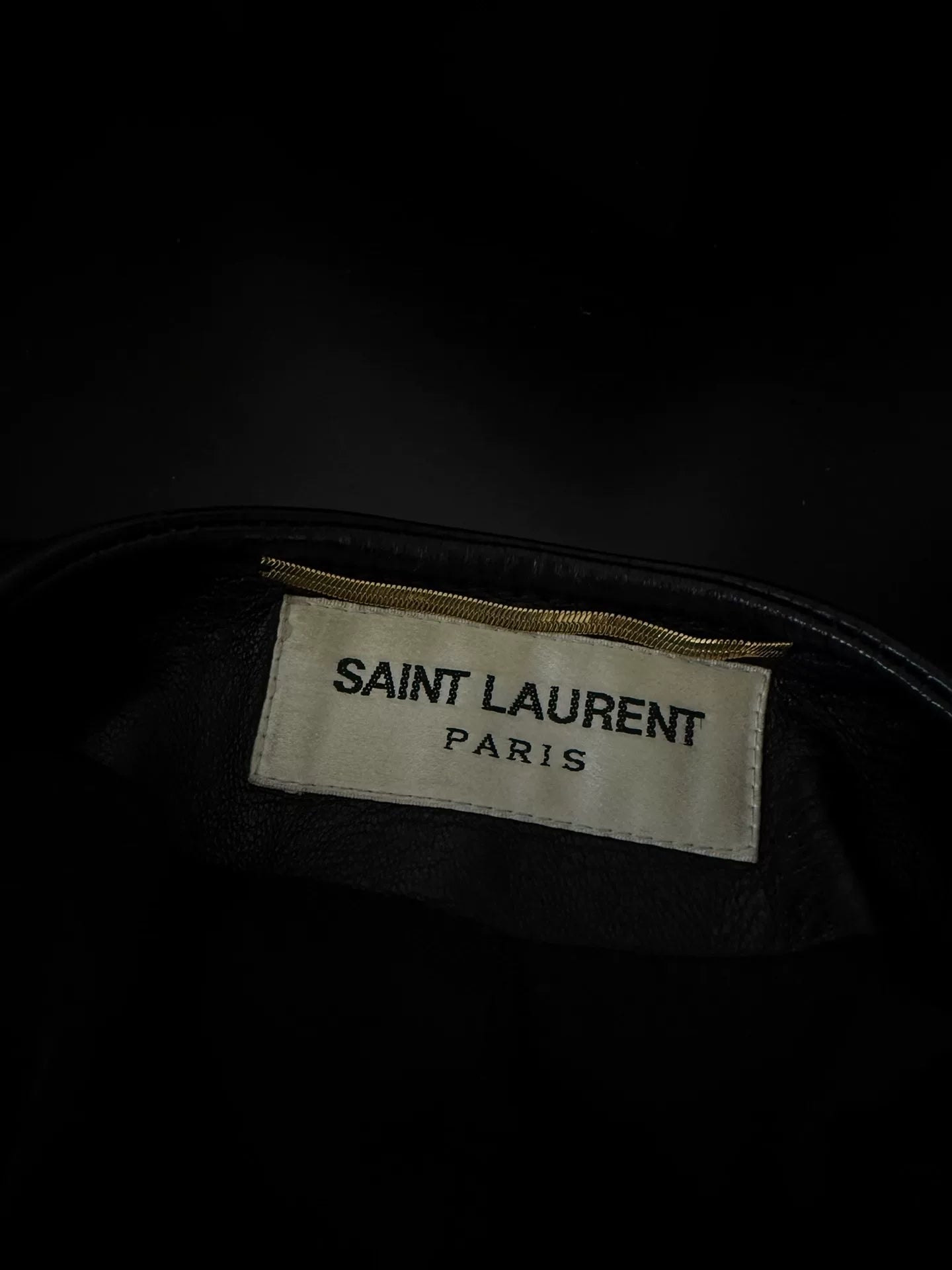 Saint Laurent Black Leather Jacket Zebra Collar