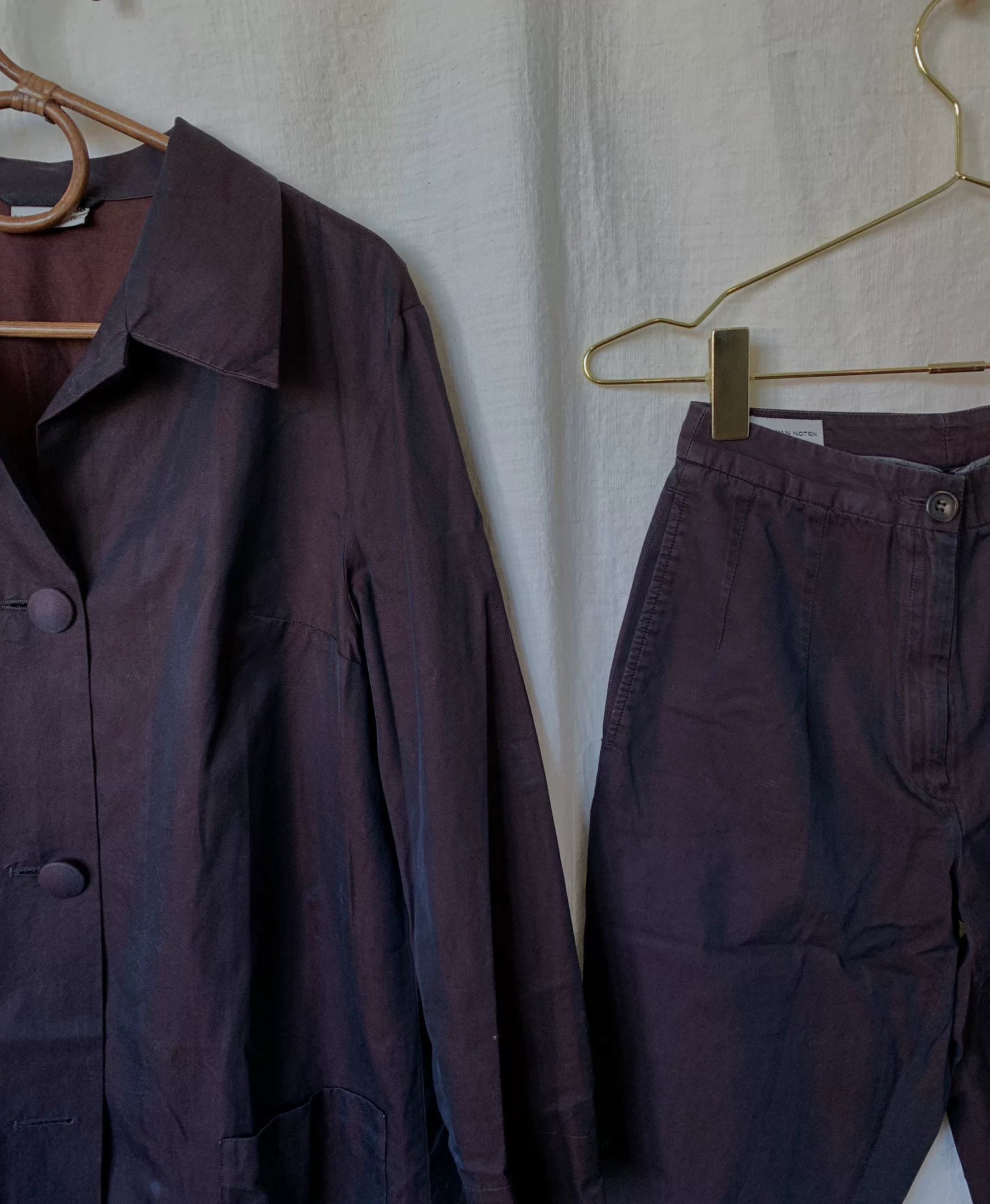 Dries Van Noten 90s Iridescent Loose Suit Set