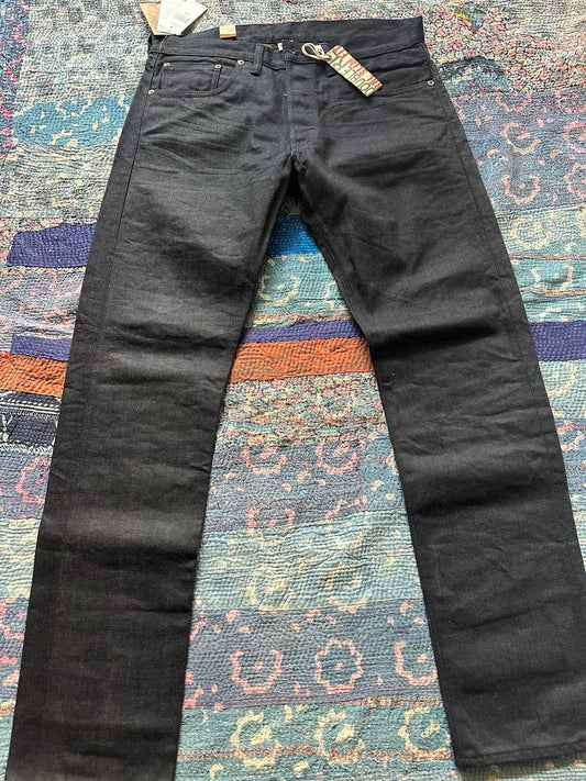 rrl vintage distressed black denim pants
