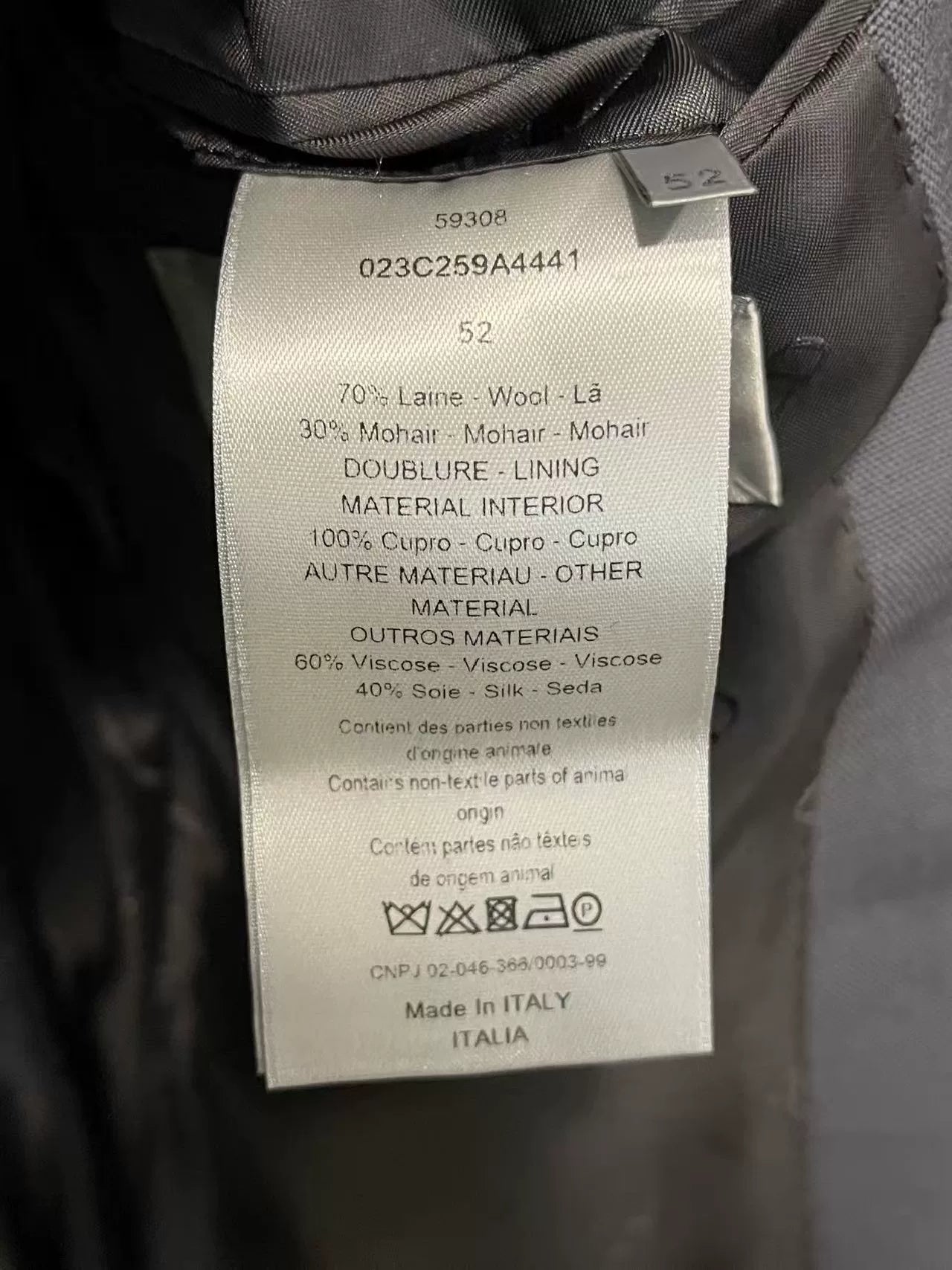 Dior Men Silk Satin Suit Autumn Winter