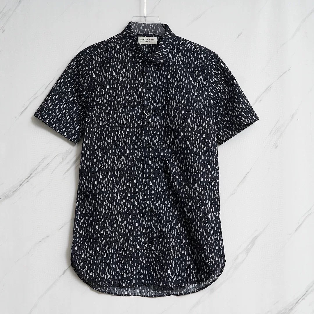 Saint Laurent Blue Teardrop Short-Sleeve Shirt