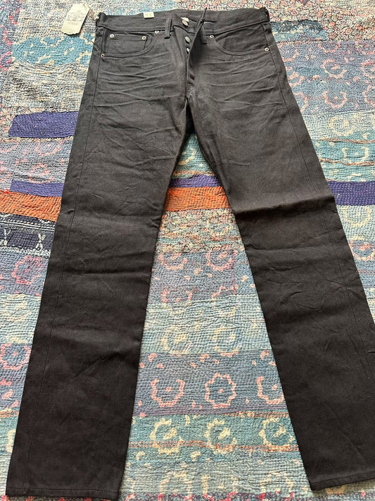 RRL Distressed Black Slim Fit Jeans
