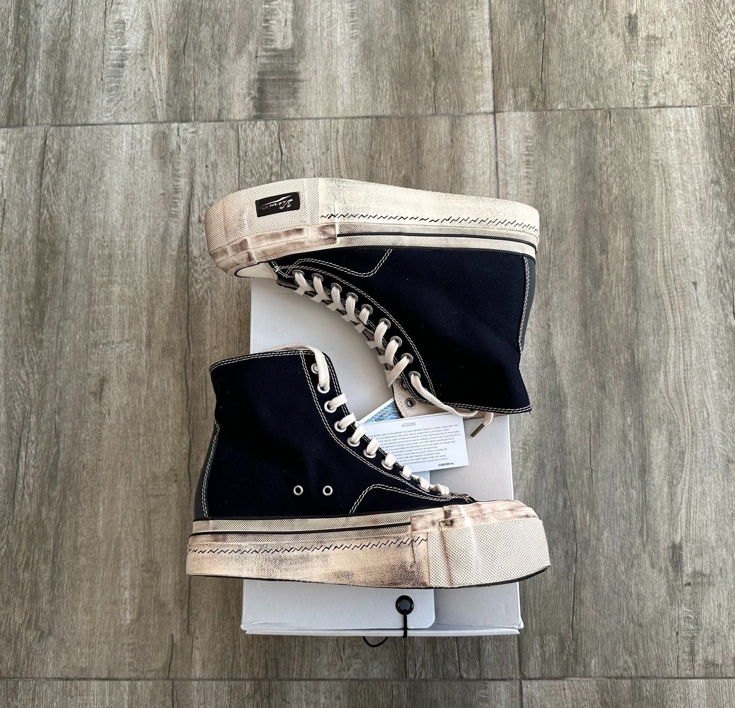 visvim skagway hi g.patten navy canvas shoes