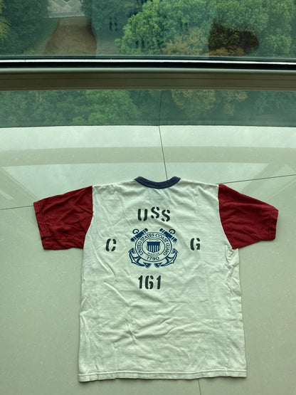 red and white coast guard short sleeve tee