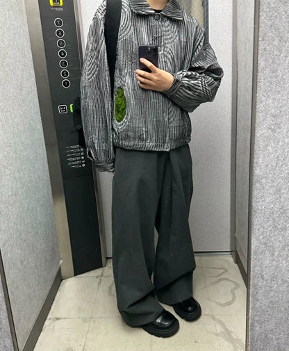 silver wave pattern breathable jacket