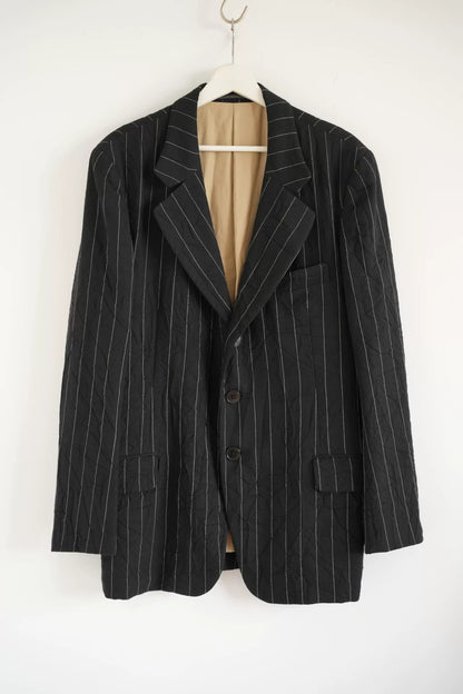 yohji yamamoto striped wool suit jacket