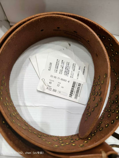 visvim 17SS STUDS BELT 45MM