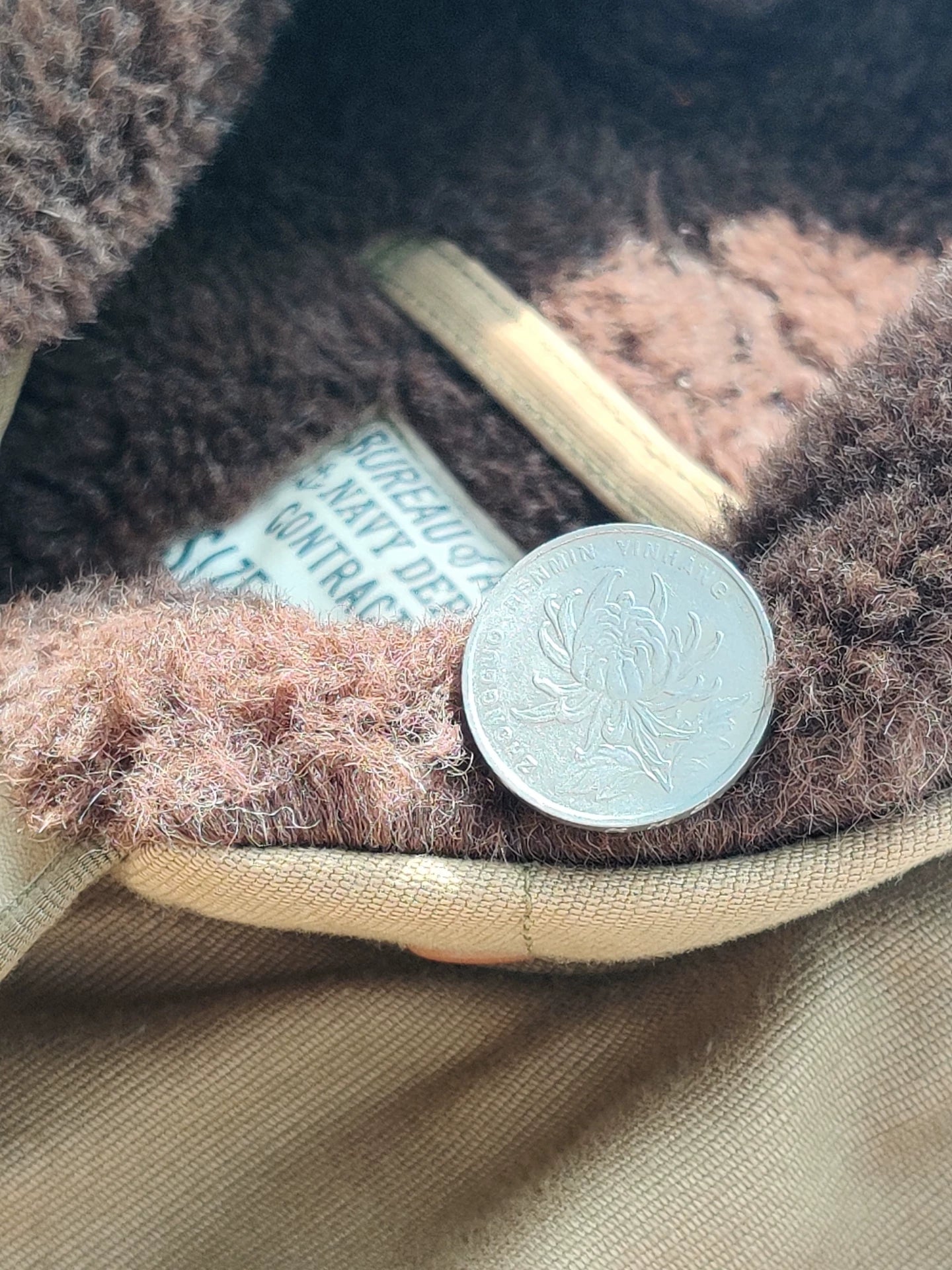 oversized u.s. navy deck jacket in beige