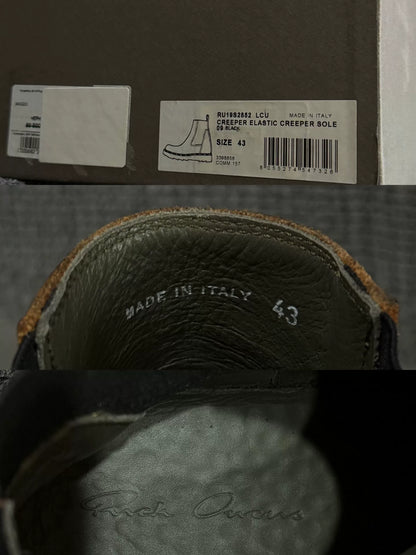 black leather chelsea boots by rick owens