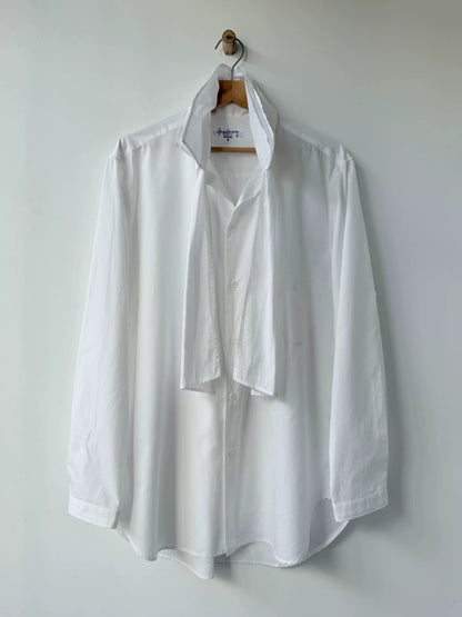 Yohji Yamamoto White Long Sleeve Shirttail