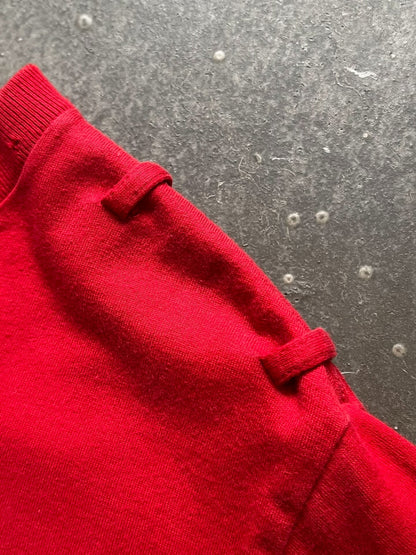 red graphic slogan t-shirt