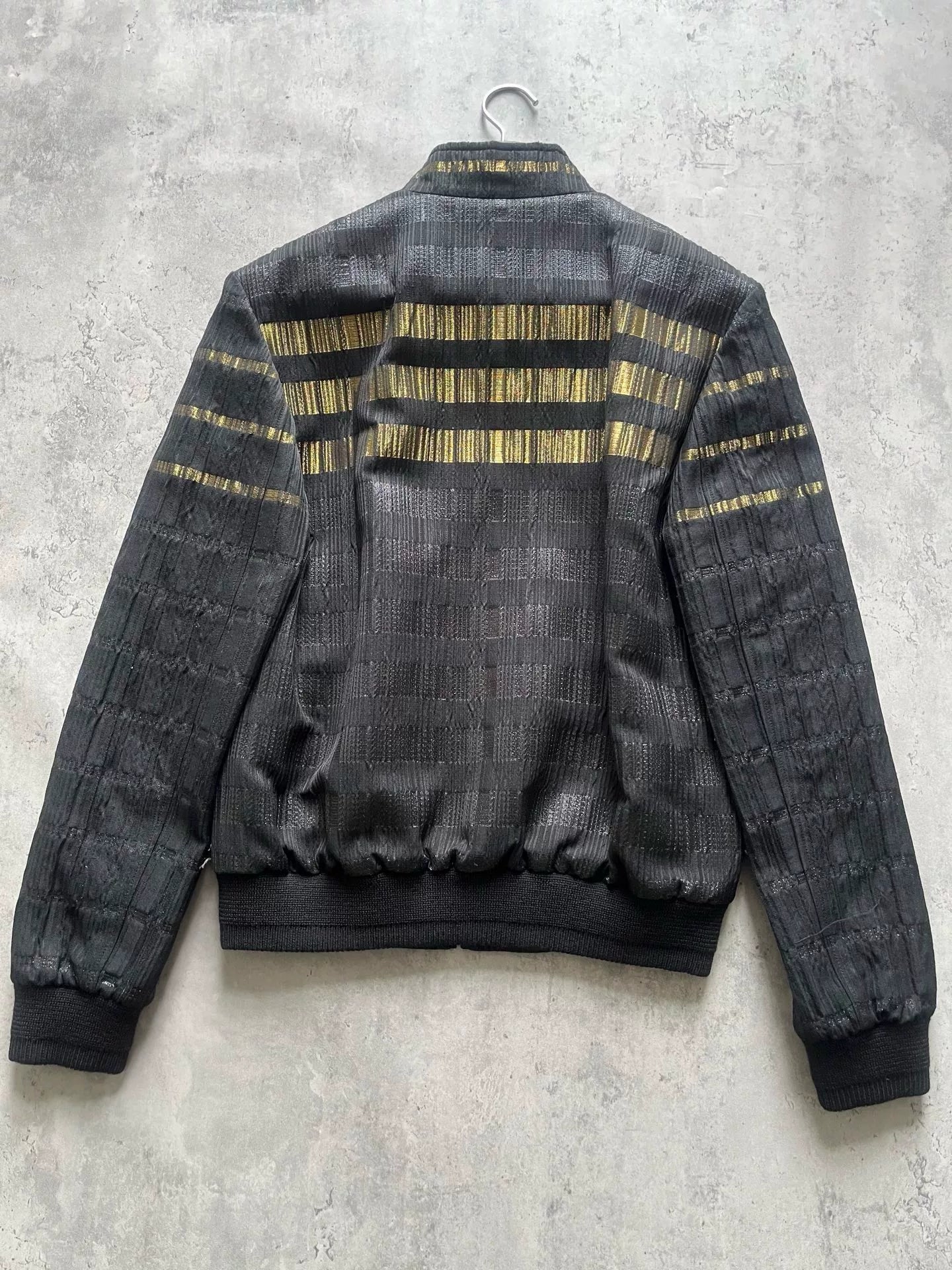 Saint Laurent Black Gold Baseball Jacket