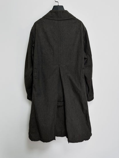 black cotton double-breasted coat