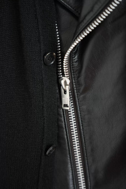 black leather double rider jacket